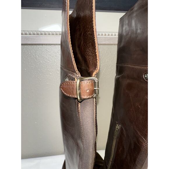 Frye Melissa Over Knee Tall Leather Riding Equestrian Boots Women's 7.5 Brown - Picture 7 of 14
